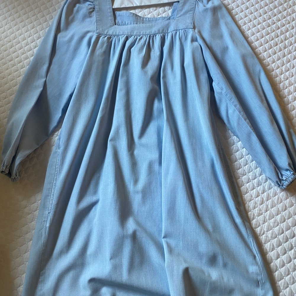 J. Crew Light Blue Long Sleeve Midi Dress - Picture 2 of 5